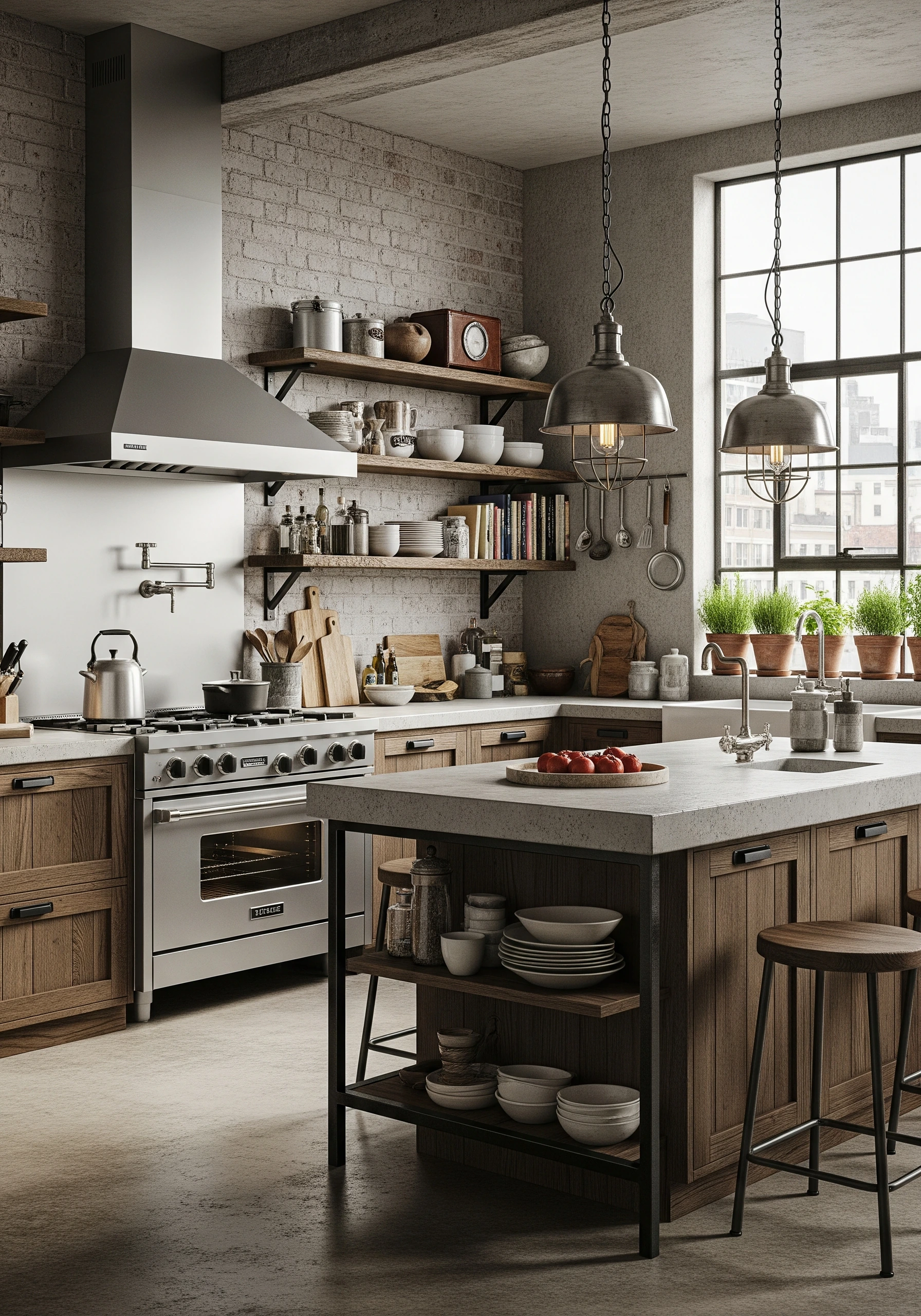 kitchen in industrial style - example 4