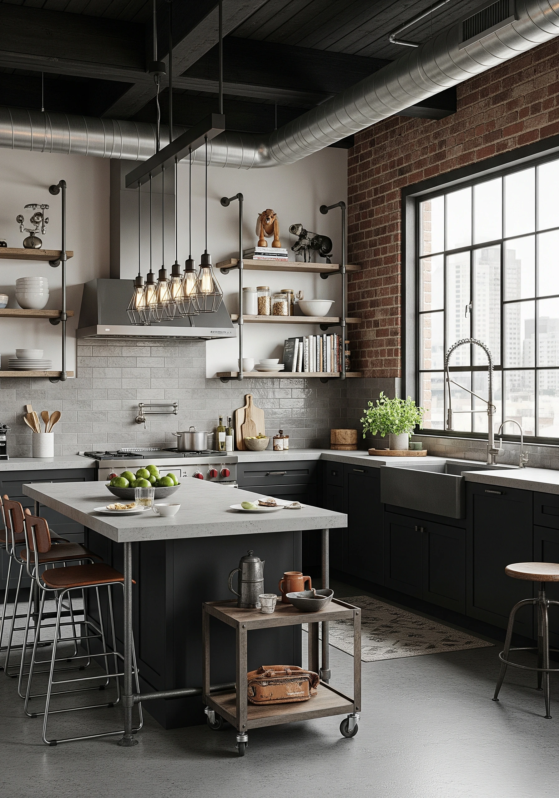 kitchen in industrial style - example 7