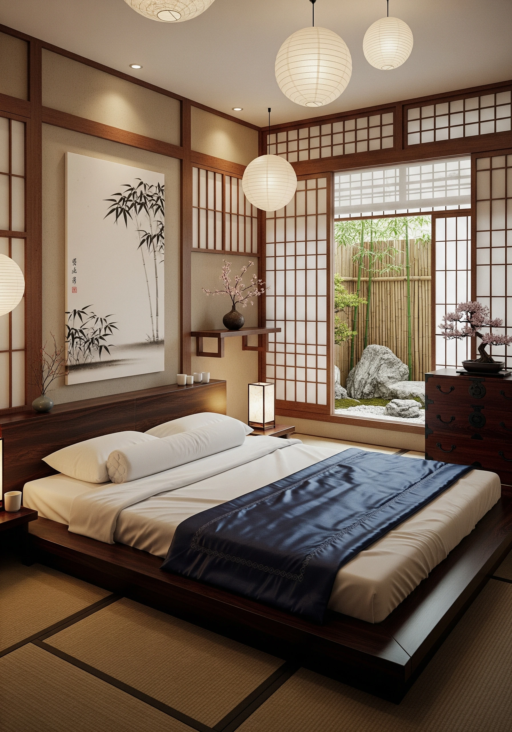 couple's bedroom in japanese style - example 5