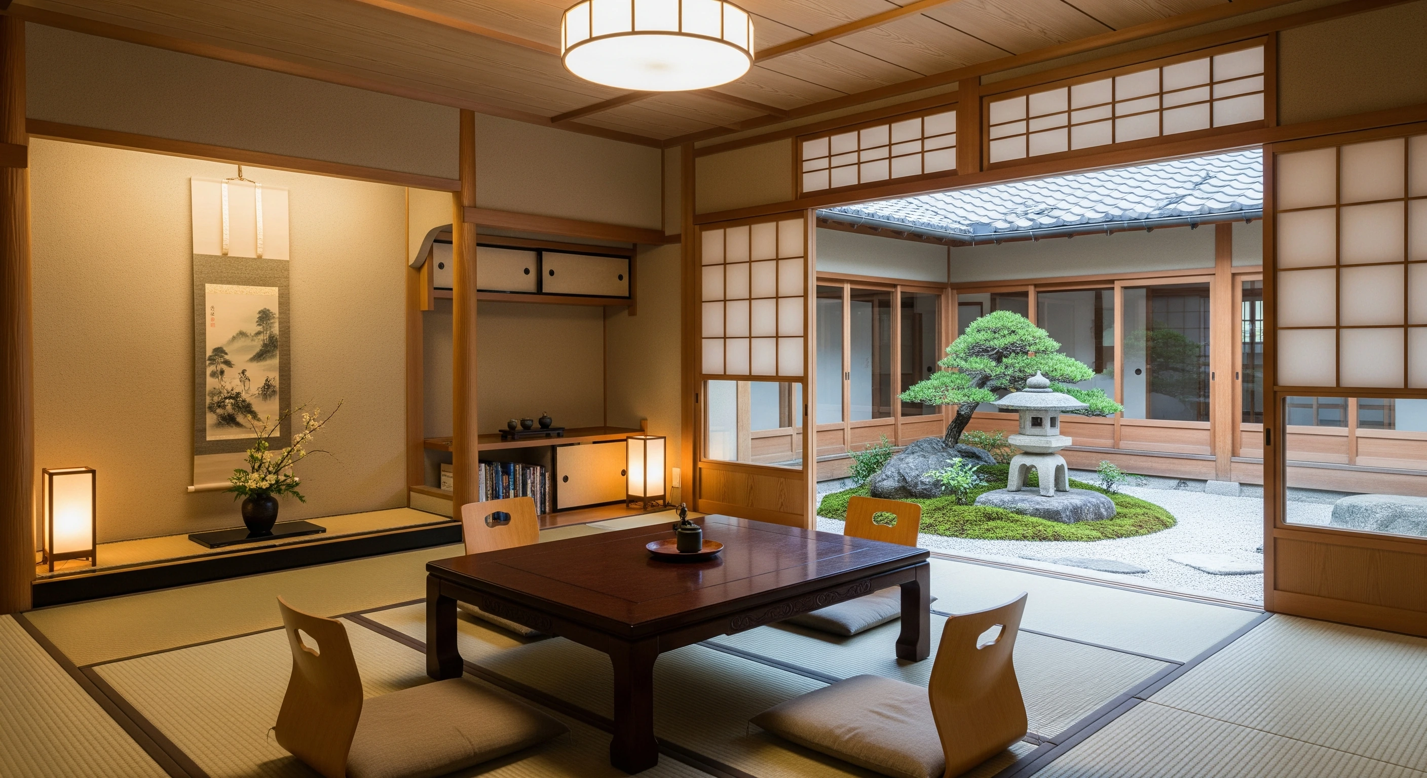 living room in japanese style - description