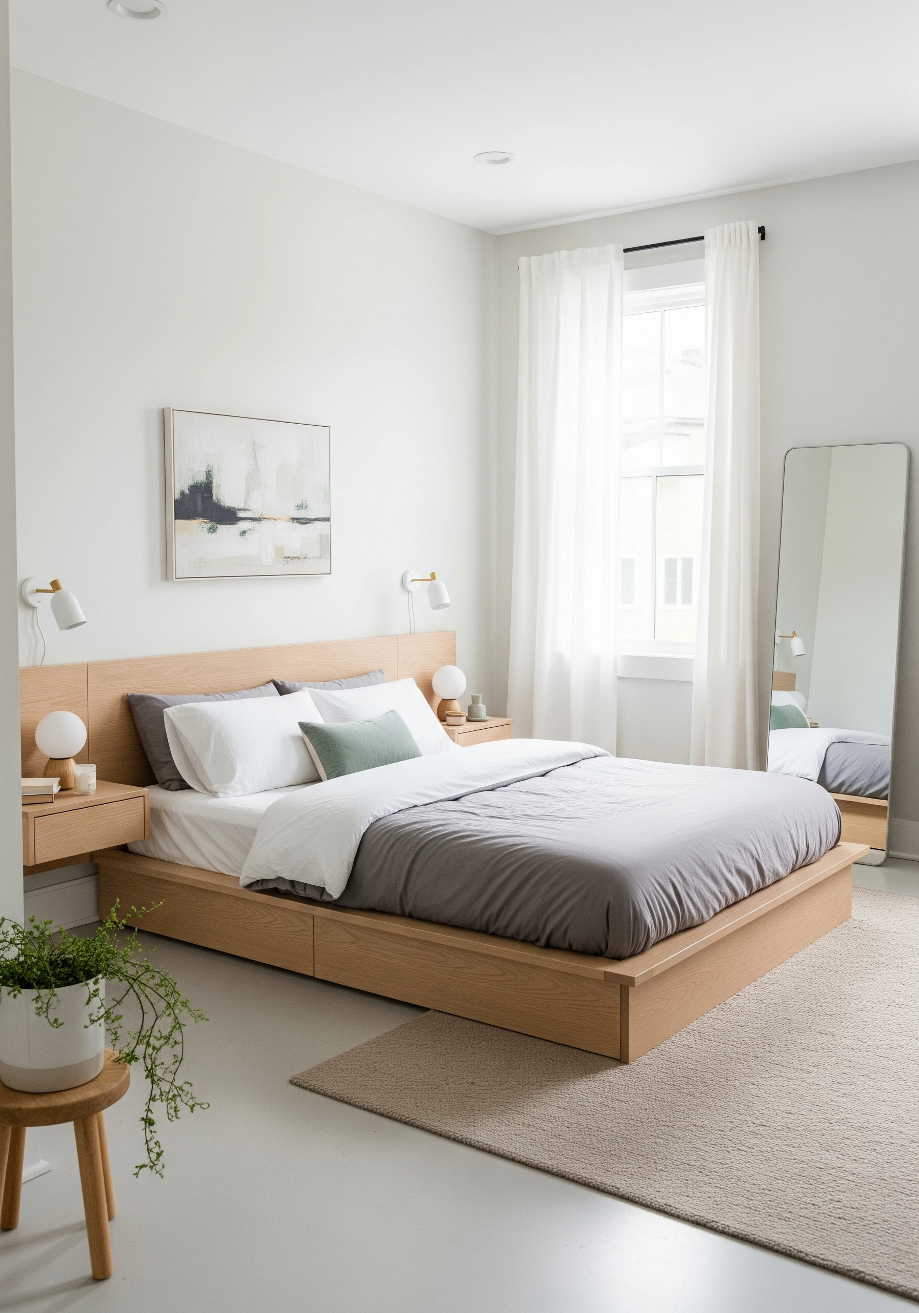 bedroom in minimalist style - example 3