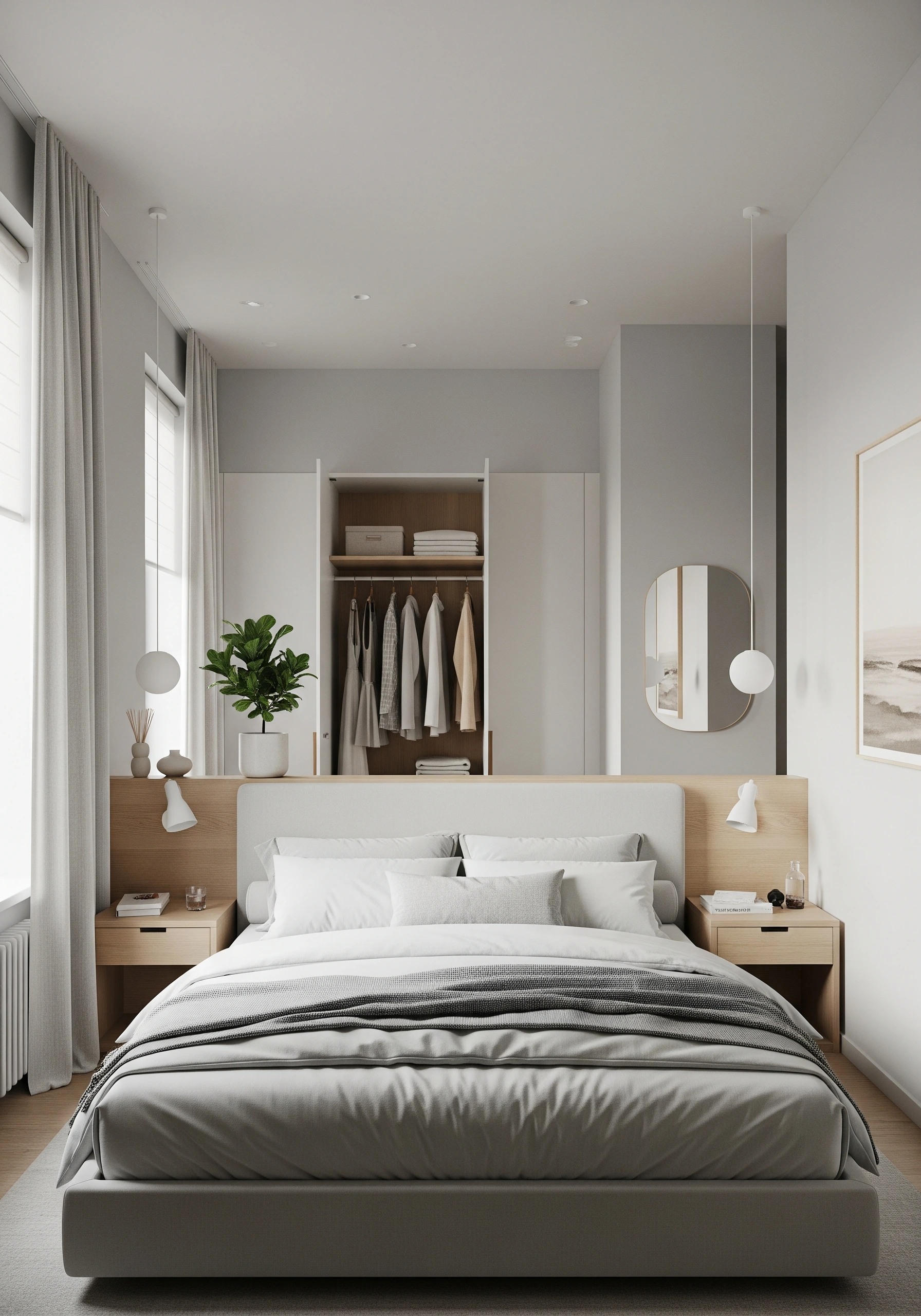 couple's bedroom in minimalist style - example 7