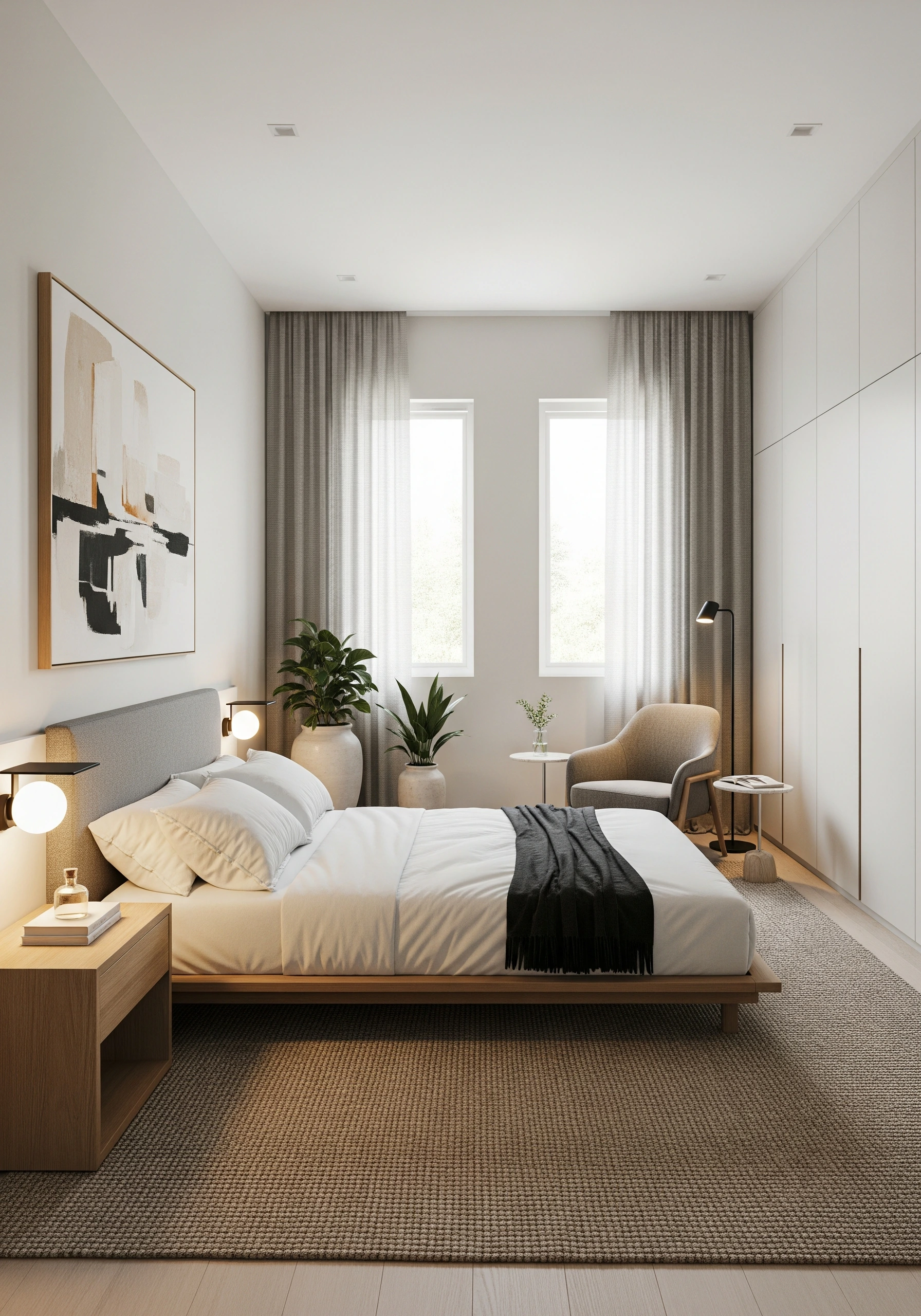 couple's bedroom in minimalist style - example 8