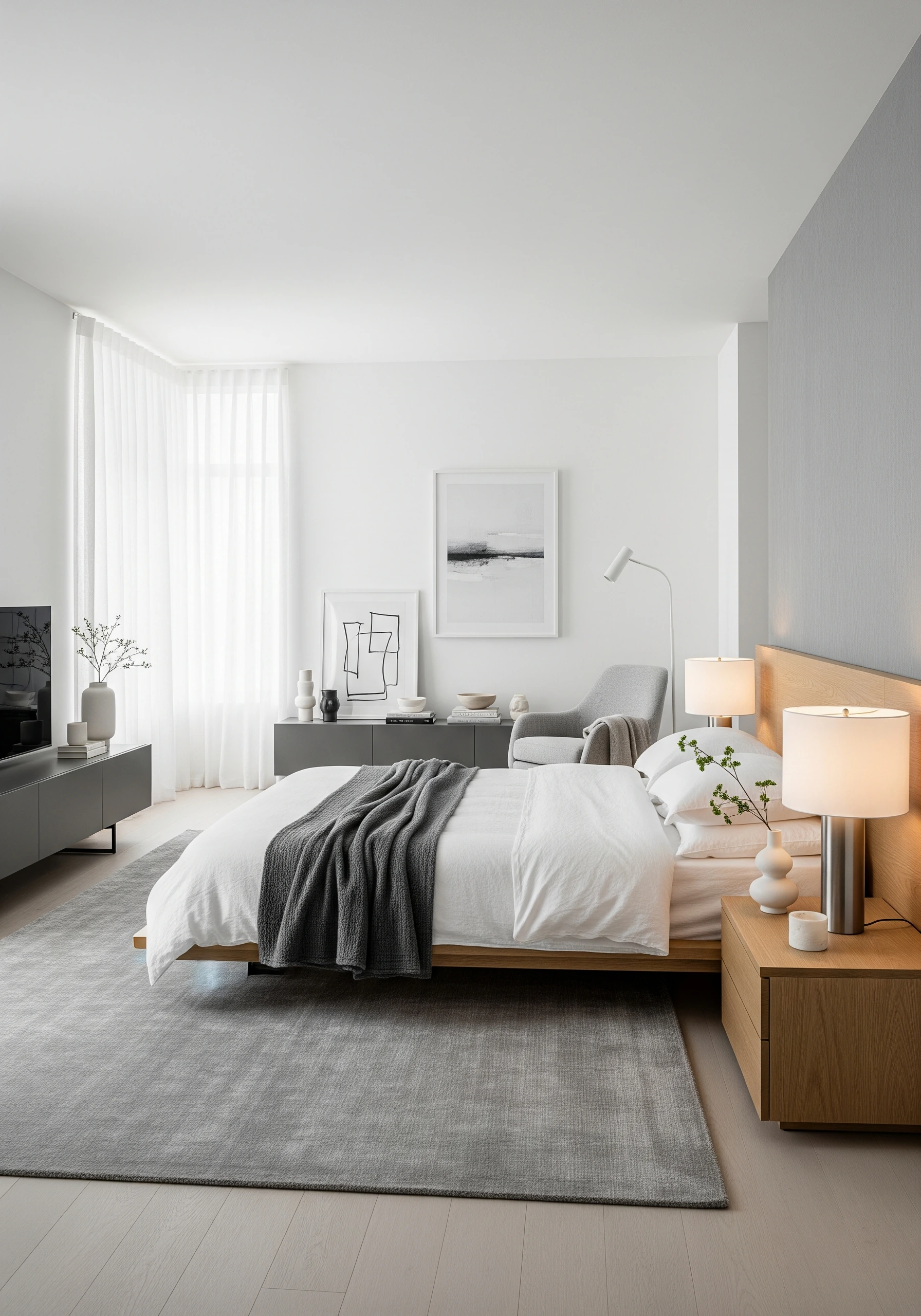 couple's bedroom in minimalist style - example 9