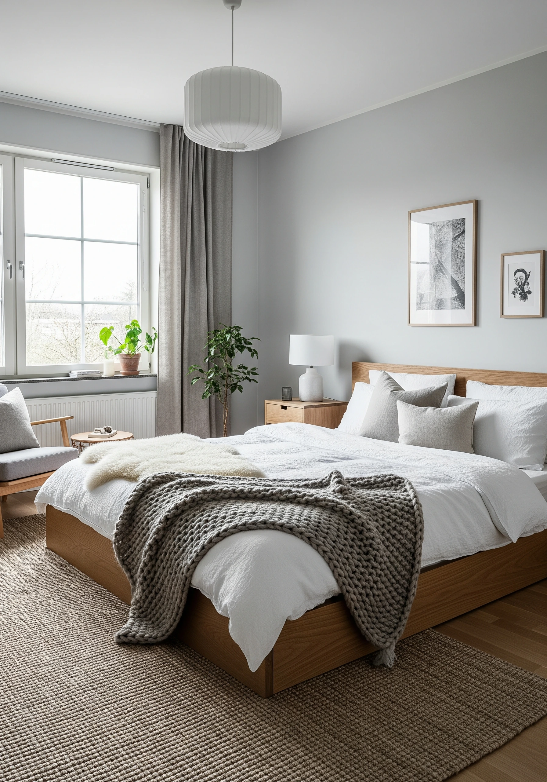 bedroom in scandinavian style