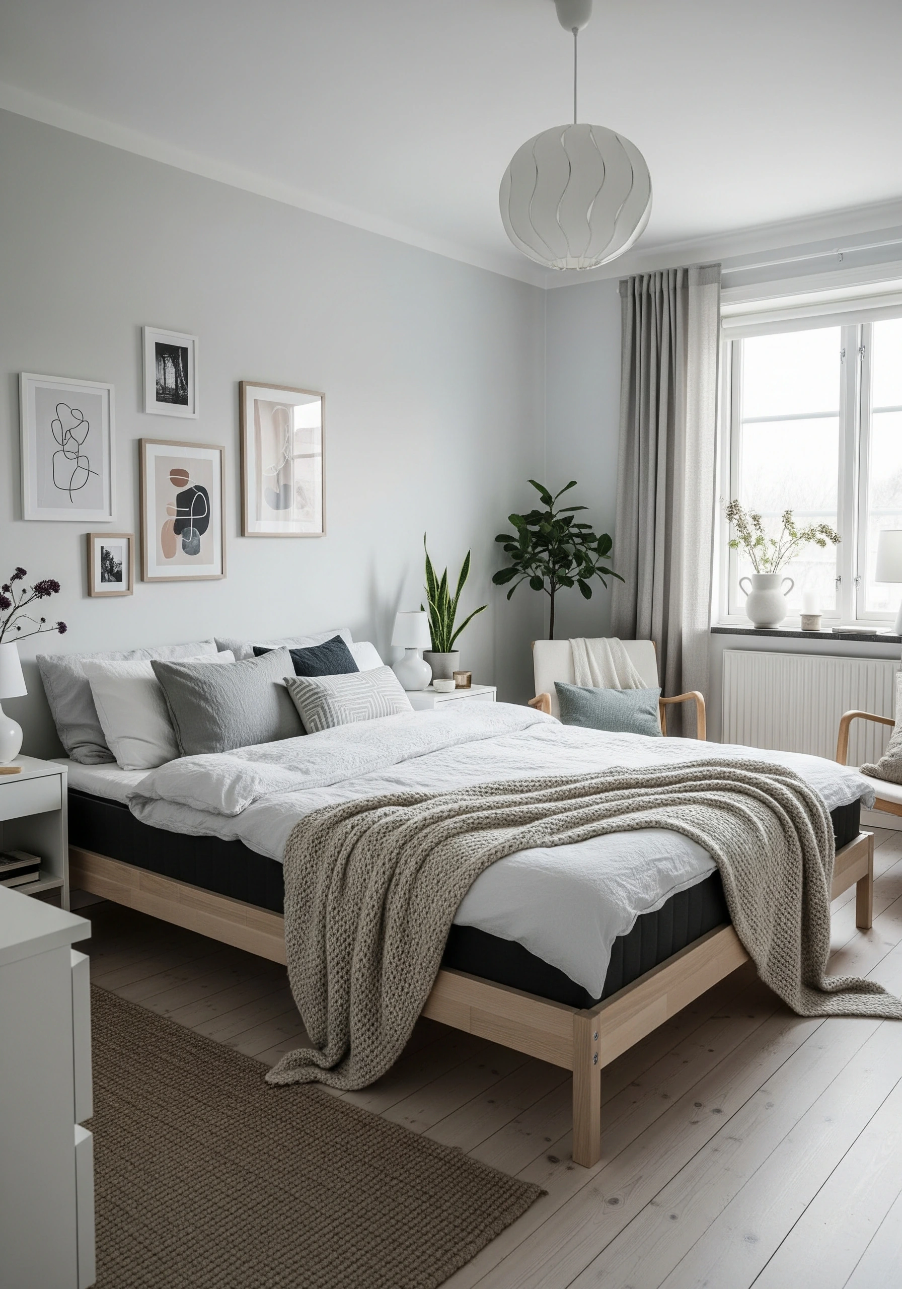 bedroom in scandinavian style - example 3