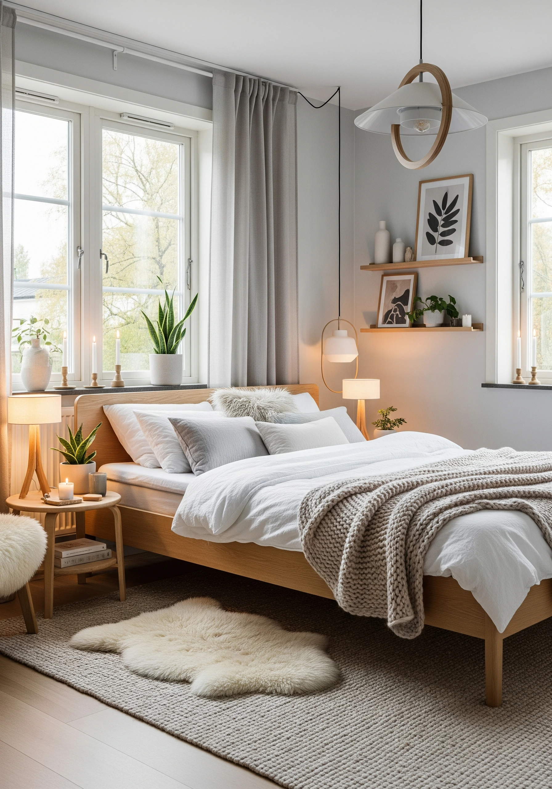 bedroom in scandinavian style - example 6