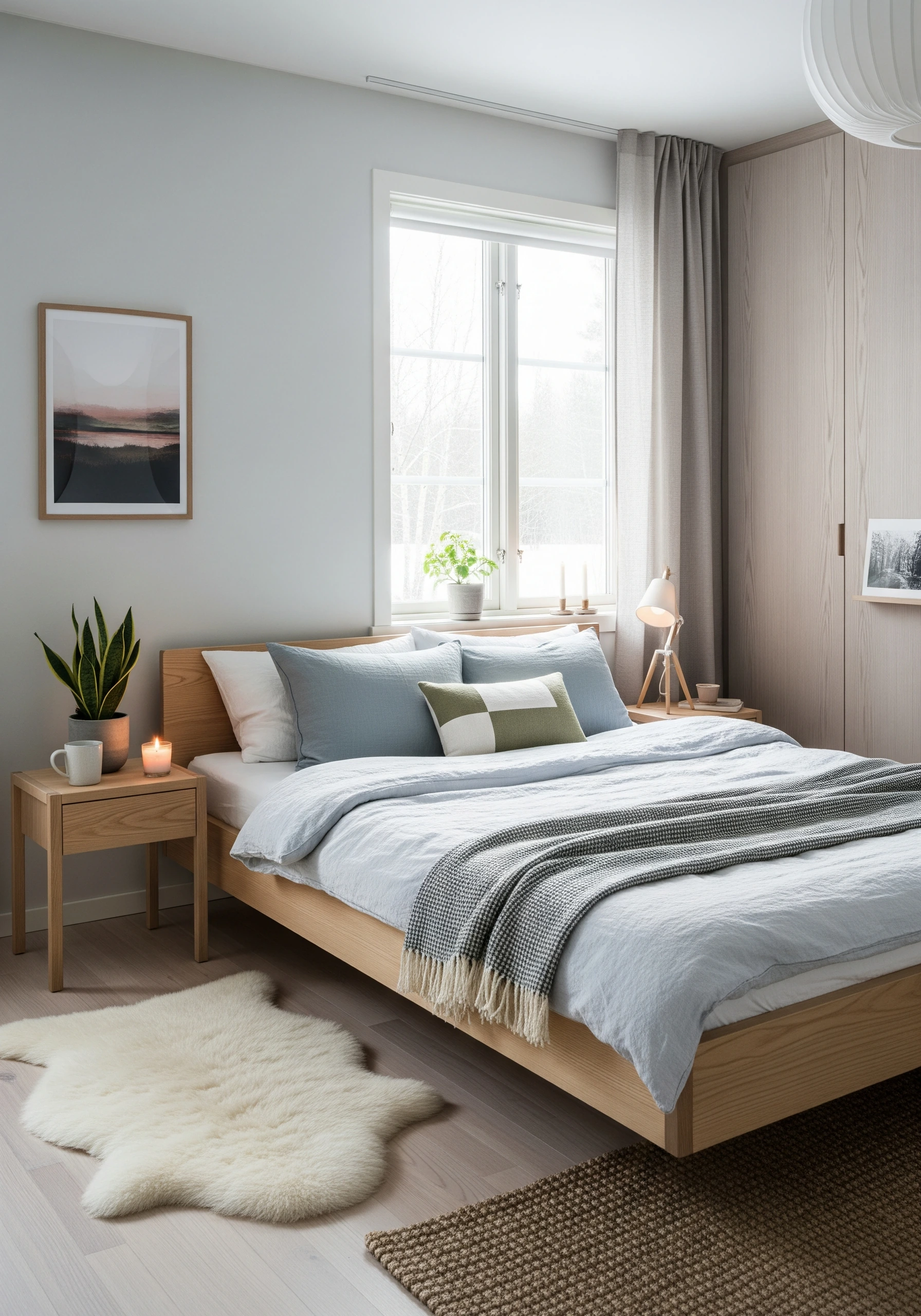 bedroom in scandinavian style - example 7