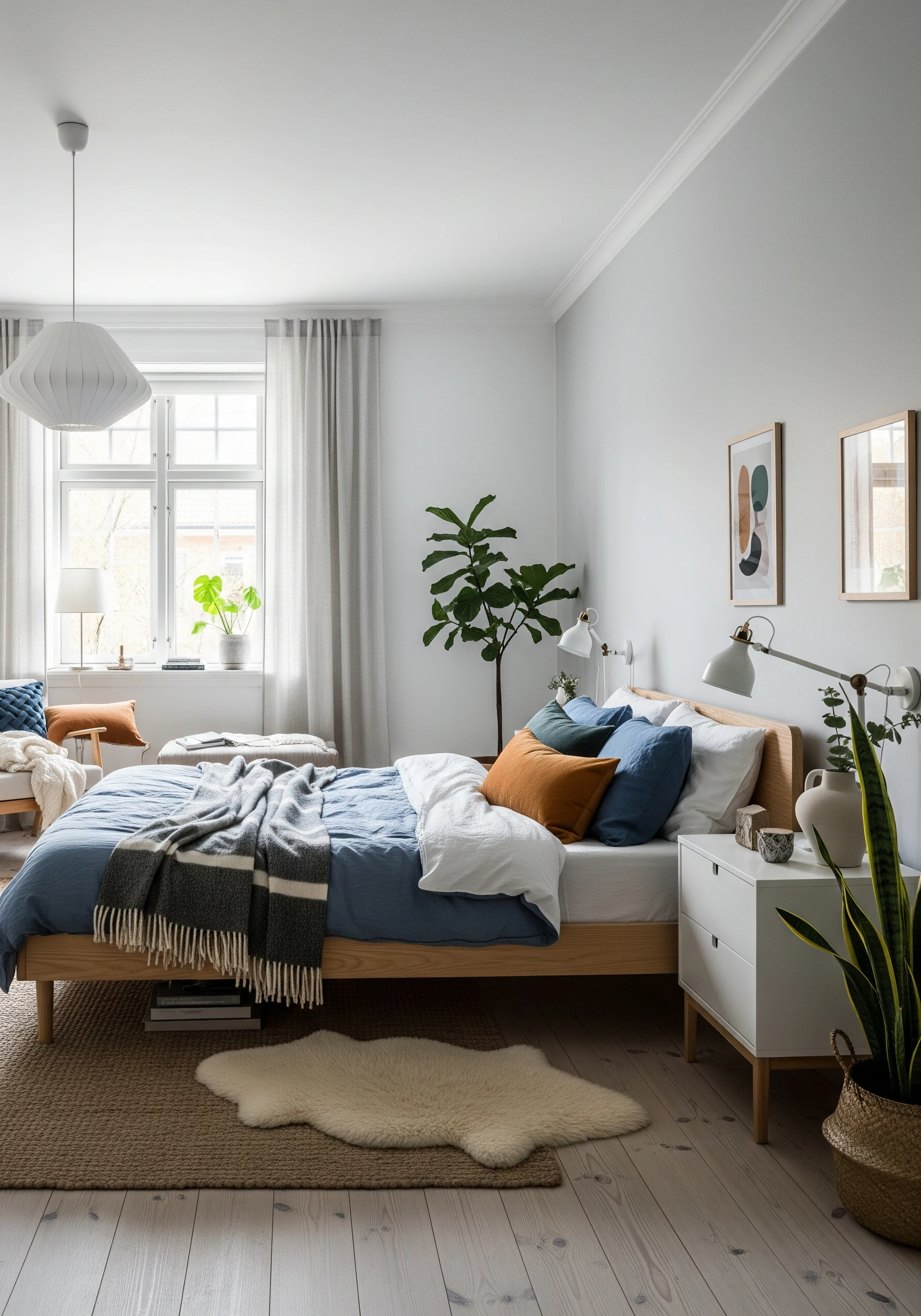 bedroom in scandinavian style - example 8