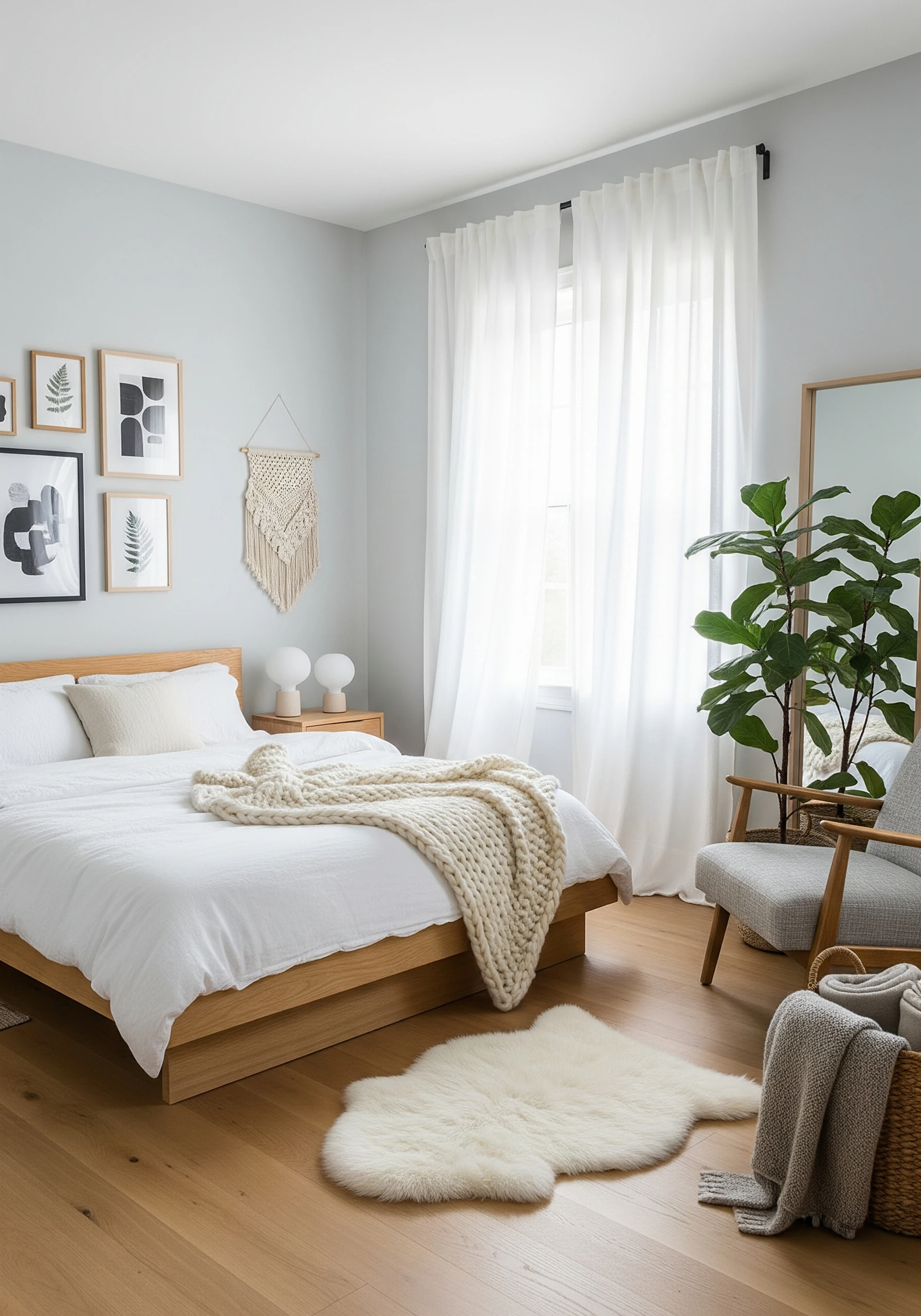 couple's bedroom in scandinavian style