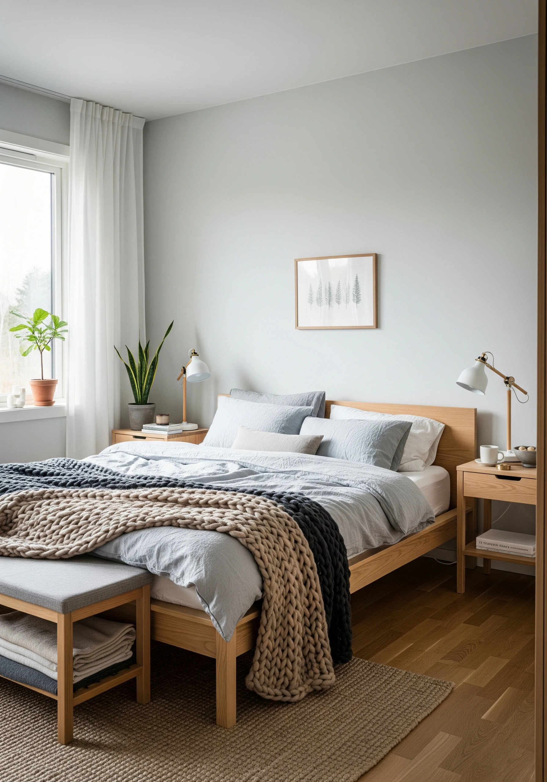 couple's bedroom in scandinavian style - example 4