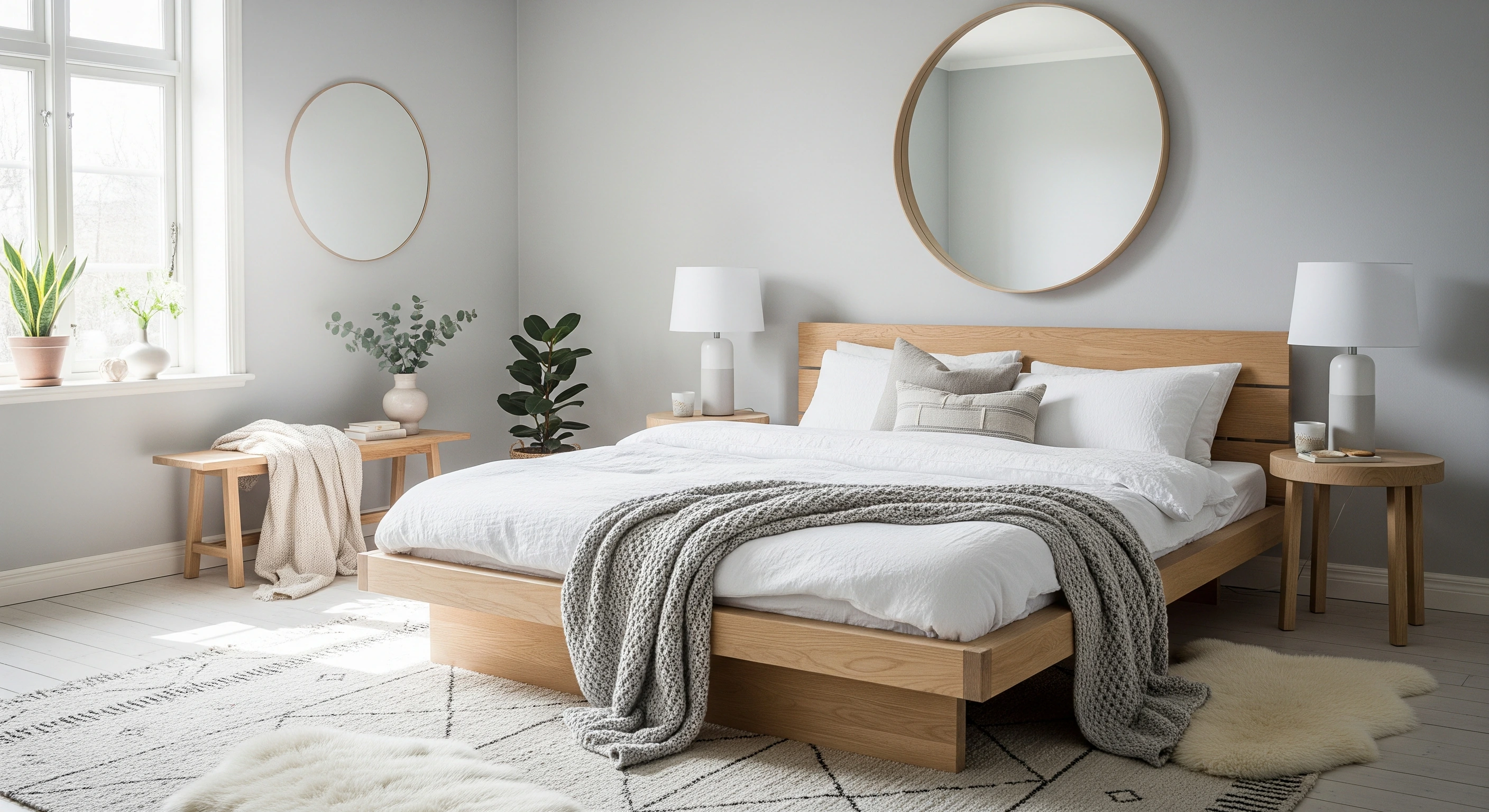 guest bedroom in scandinavian style