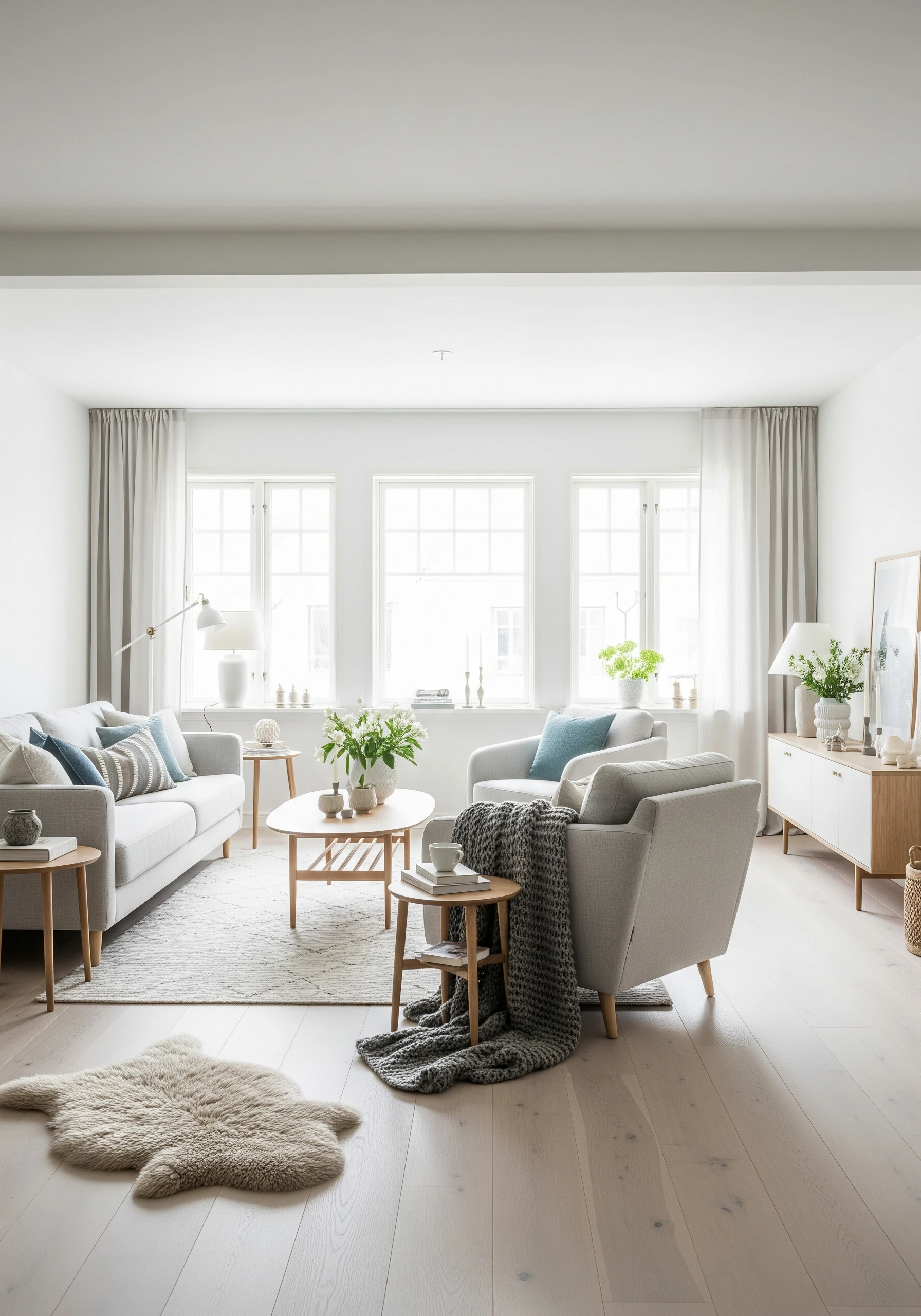 living room in scandinavian style - example 2