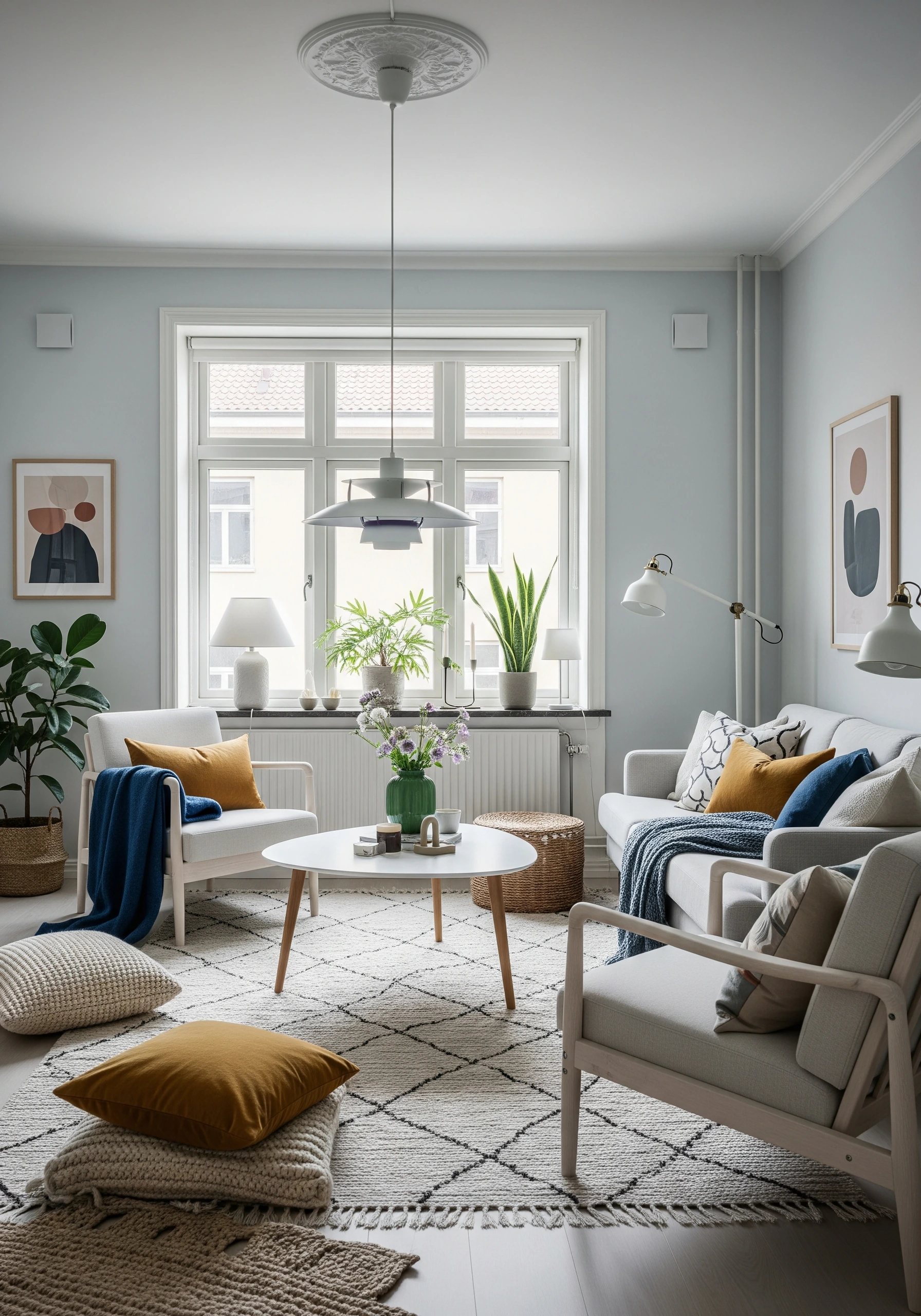 living room in scandinavian style - example 4