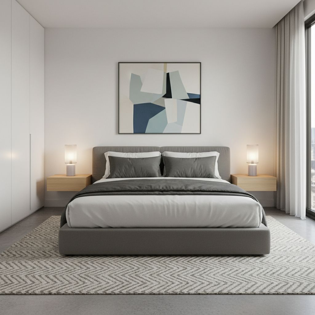 A master bedroom decorated using AI Home Editor